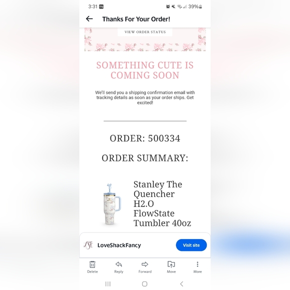 The Stanley X LoveShackFancy Holiday Quencher | 40 OZ - Rosa Beaux Blue - Picture 9 of 9